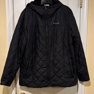 Columbia Black Hooded Quilted Jacket